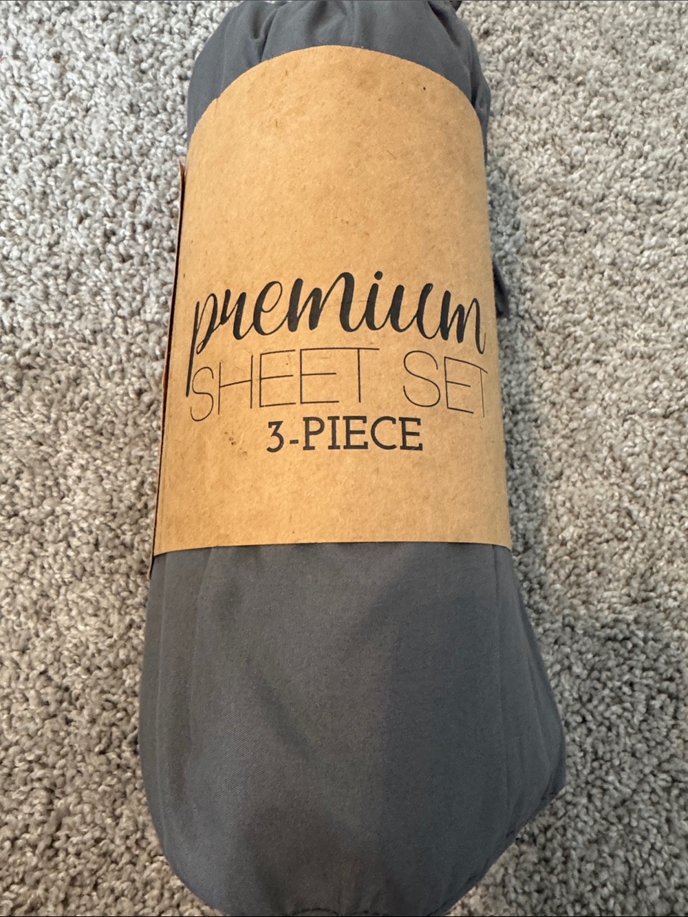 Brand New Twin XL Premium 3-Piece Sheet Set - Charcoal Gray